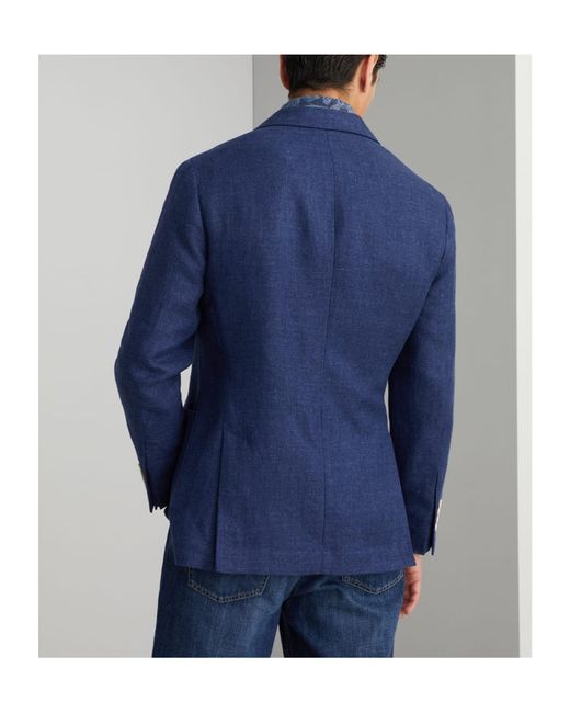 Brunello Cucinelli Blue Peak-Lapels Single-Breasted Blazer for men