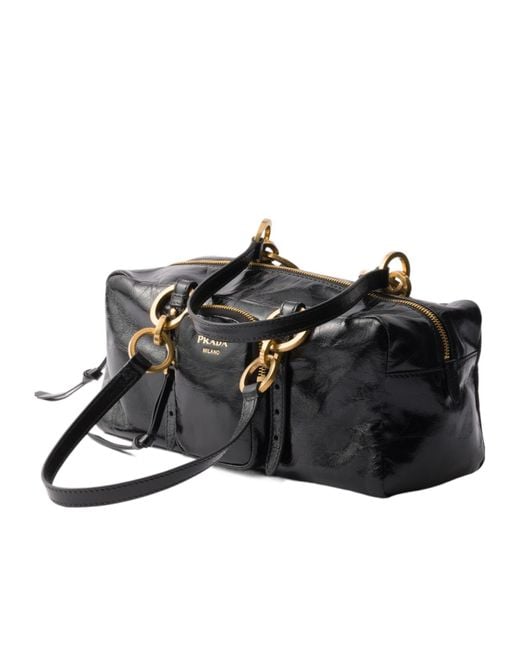 Prada Black Trunk Zipped Handbag