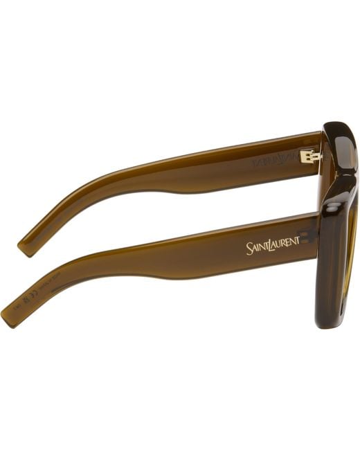 Saint Laurent Green Sl 900 Howl Rectangular Sunglasses