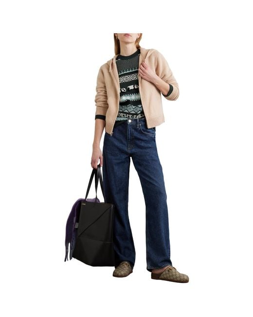 The Elder Statesman Natural Cashmere Cropped Hoodie