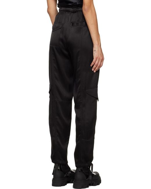 Ganni Black Loose Fit Cargo Trousers