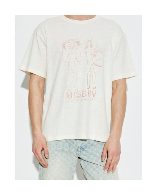 M I S B H V White Devil Angel Graphic T-Shirt for men