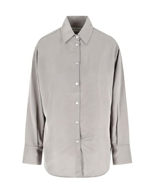Rohe Gray Rhe Long Sleeve Striped Shirt