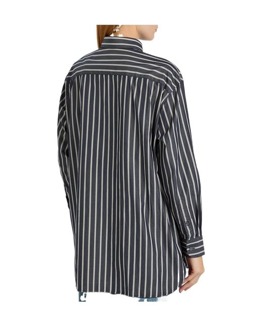 Nili Lotan Black Striped Long-Sleeved Shirt