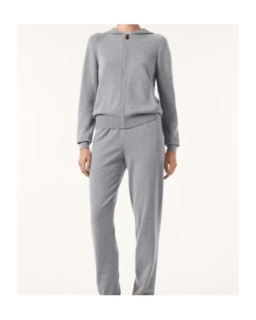 Loro Piana Gray Knitted Hooded Jumper