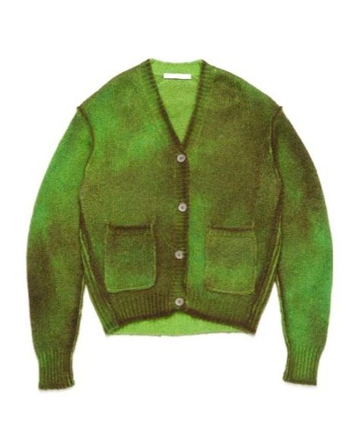 Acne Green Sprayed Cardigan