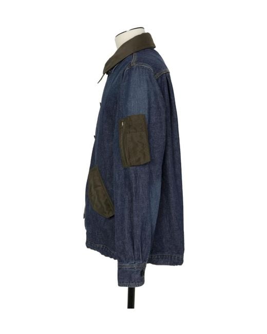 Sacai Blue Layered Zipped Denim Jacket for men