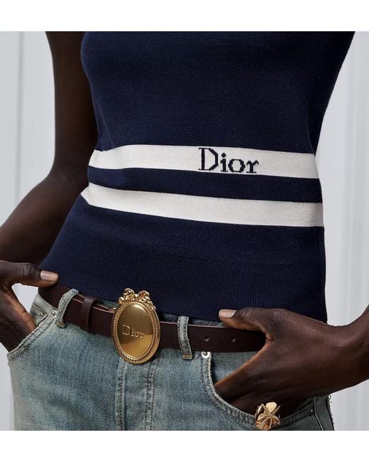 Dior Blue Marinière Fitted Sweater Vest