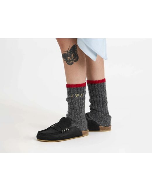 J.W. Anderson Gray Initials Ribbed Socks for men