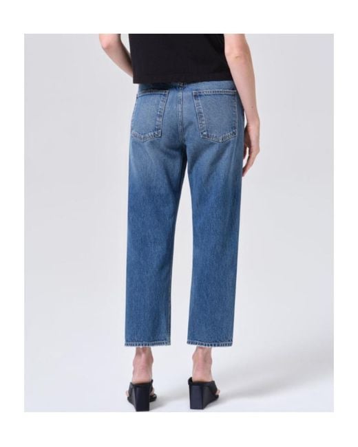 Agolde Blue 90's Crop Mid Rise Straight