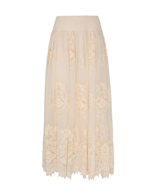 Zimmermann Natural Lace Maxi Skirt