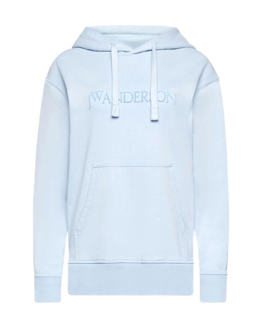 J.W. Anderson Blue Jw Anderson Logo Embroidery Hoodie for men