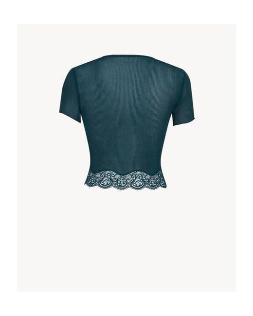Saint Laurent Green Lace T-Shirt