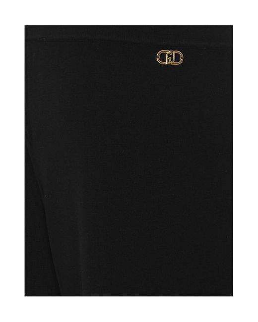 Liu Jo Black Elastic-Waist Casual Trousers
