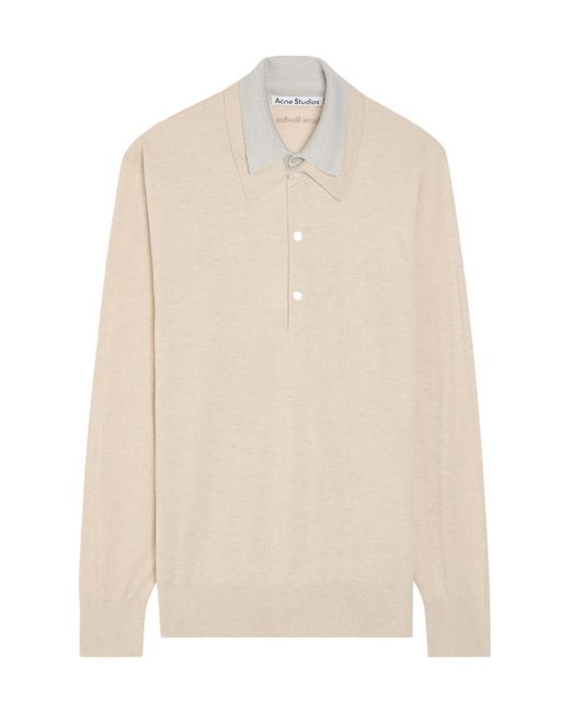 Acne White Comfortable Versatile Polo Shirt