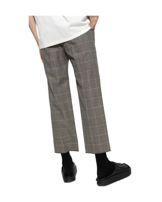 Gucci Gray Logo-Patch Tailored Trousers for men