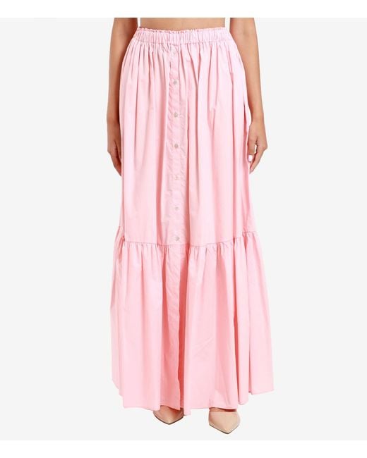 Aniye By Pink Button Pleated Skirt