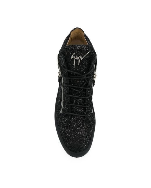Giuseppe Zanotti Black Sequined Sneakers for men