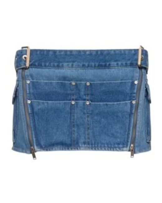Dion Lee Blue Belt-Loop Skirt