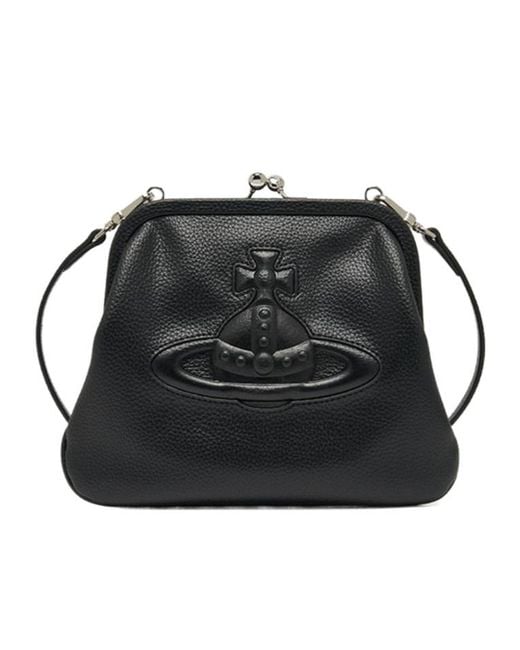 Vivienne Westwood Black Vivienne's Logo Embossed Clutch Bag