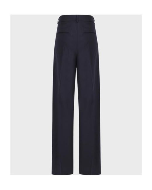 Sportmax Blue Ampezzo Mid-Rise Wide Leg Trousers