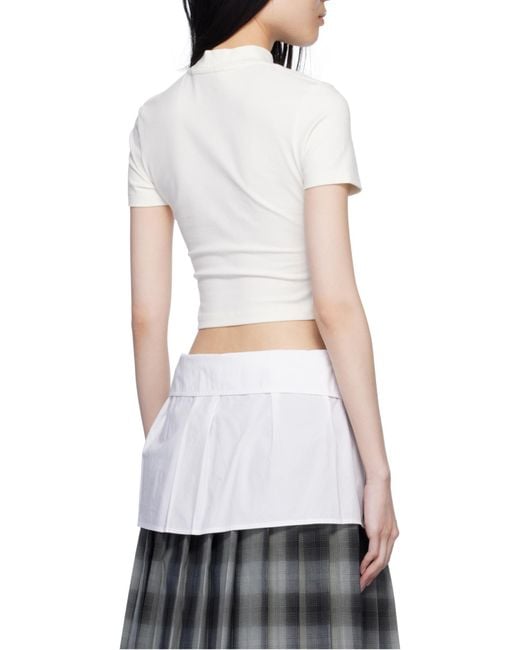 Palm Angels White Logo Embroidered Short-Sleeved T-Shirt