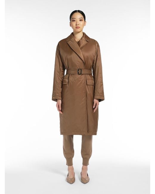 Max Mara Brown Lapel Stuffed Coat
