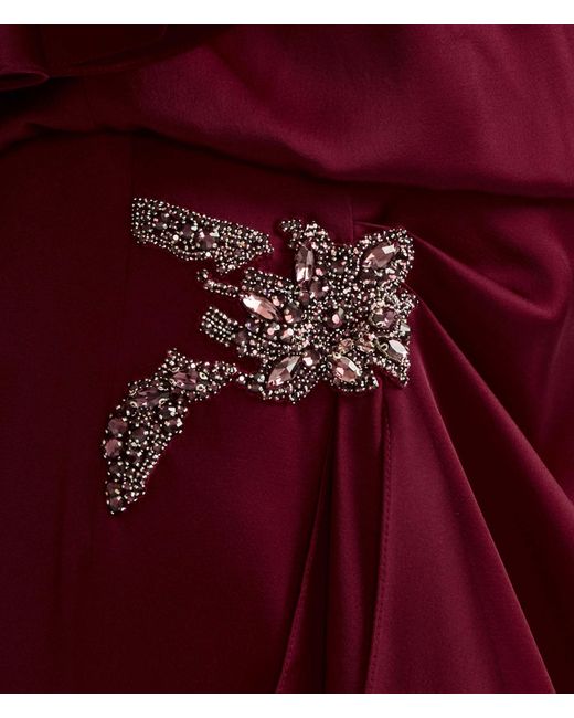 Erdem Red Draped Evening Dress