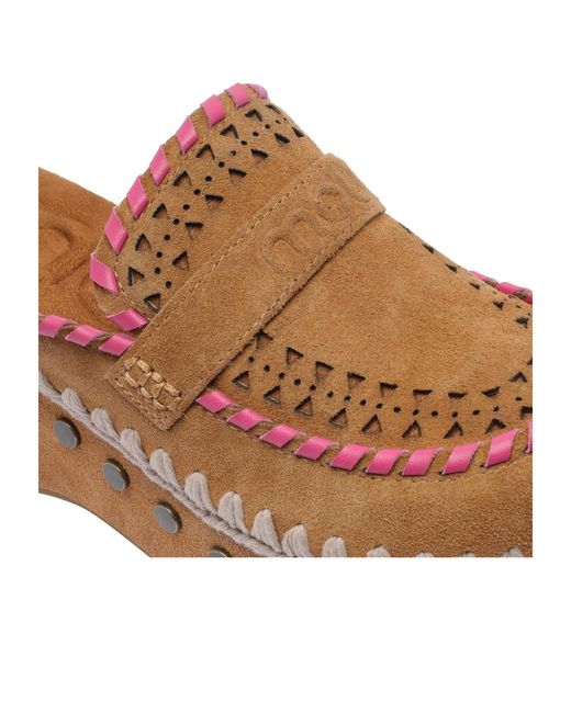 Mou Brown Slip-On Clog Mules