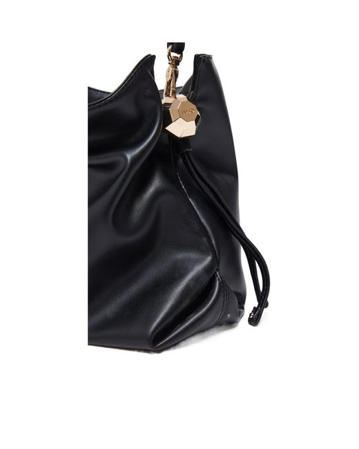 Liu Jo Black Logo Drawstring Shoulder Bag