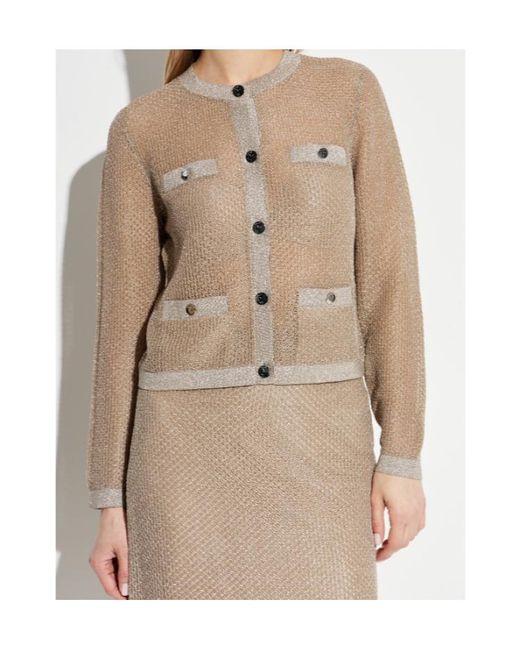 Tory Burch Natural Kendra Mesh Cardigan