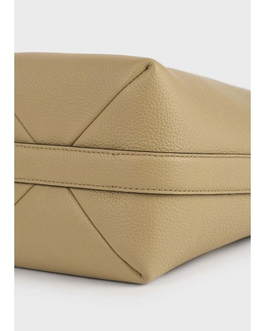 Totême Natural Small Belted Grained-Leather Tote