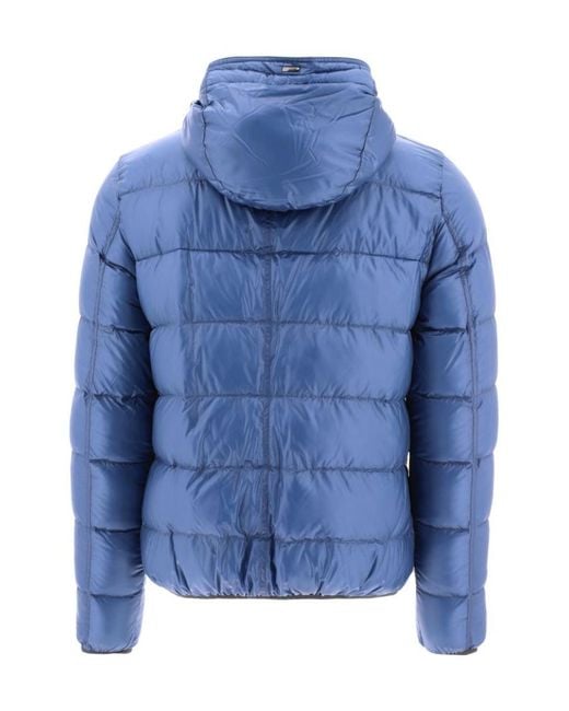 Herno Blue Ultralight Hooded Padded Down Jacket for men