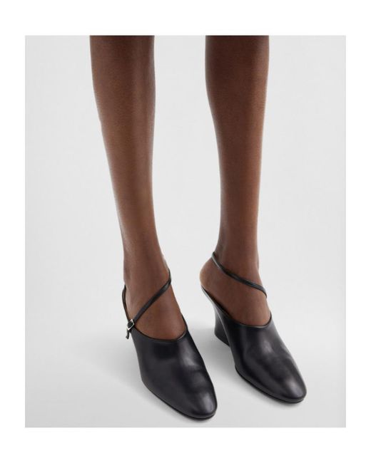 Jil Sander Black Slingback Heeled Sandals