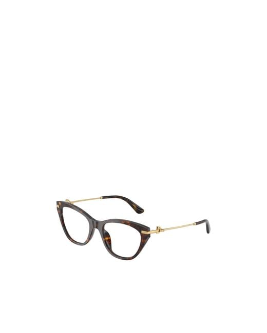 Dolce & Gabbana White Eyewear Cat Eye Frame Glasses