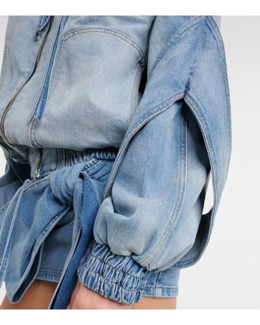 Blumarine Blue Denim Bomber Jacket