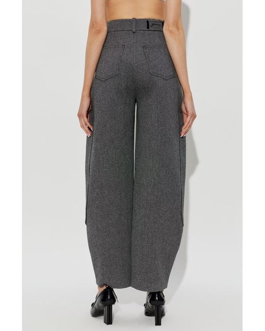 Ganni Gray Casual Trousers With Belt Loops