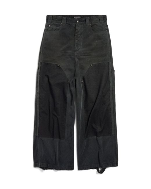 Balenciaga Black Ripped Off Baggy Jeans for men