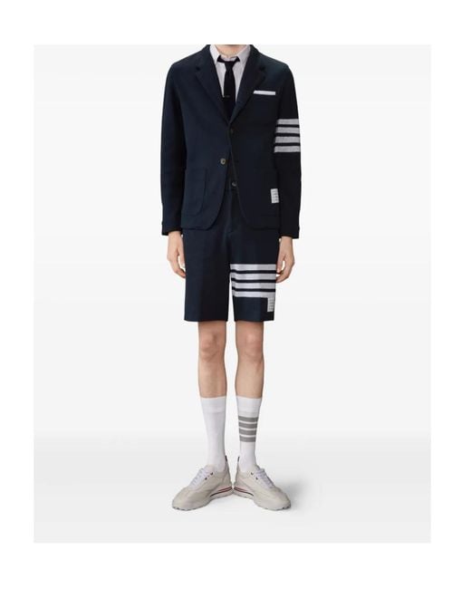 Thom Browne Blue Double Face Knit 4-Bar Sack Jacket for men