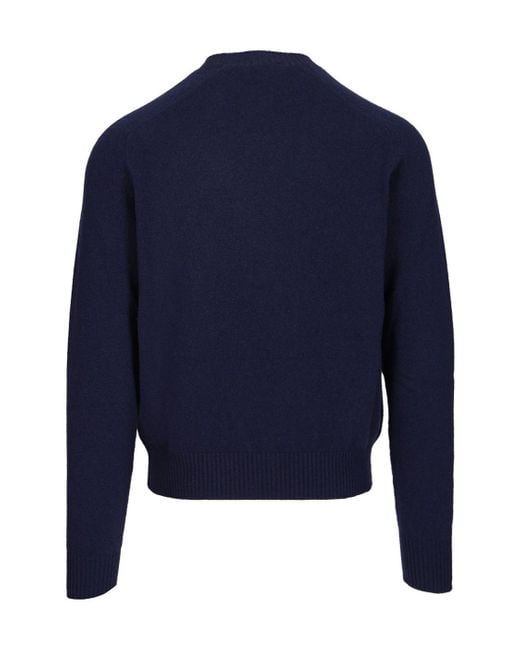 Tom Ford Blue Crewneck Knitted Jumper for men