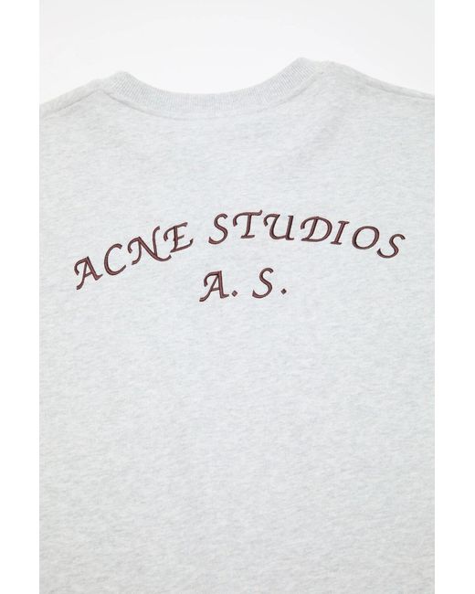 Acne White Logo-Embroidered Sweatshirt for men