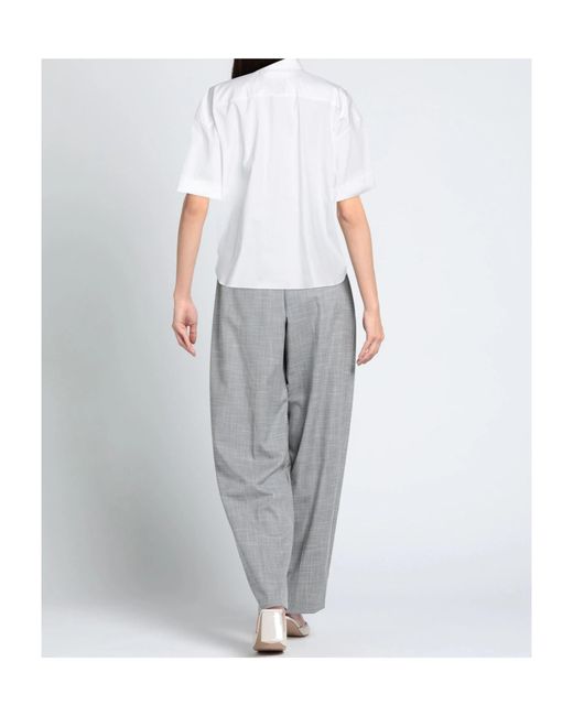 Brunello Cucinelli White Short Sleeve Chest Pocket Shirt