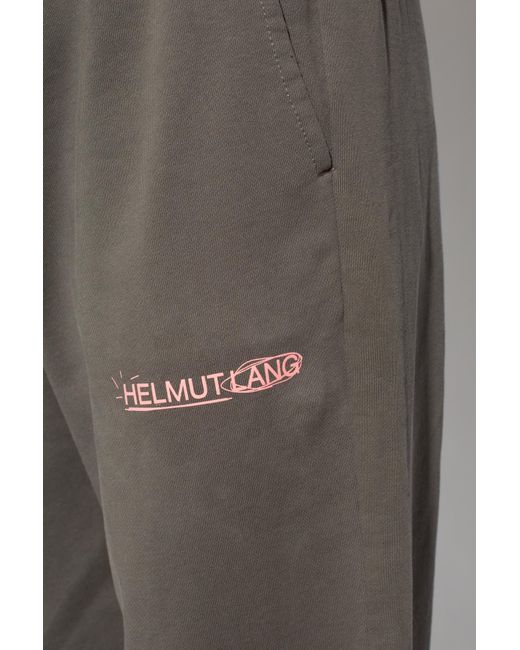 Helmut Lang Gray Logo Printed Sweatpants for men