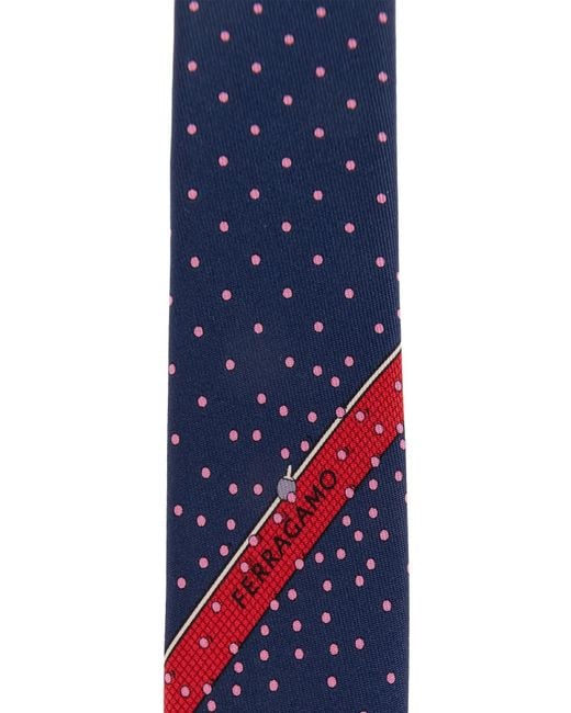 Ferragamo Blue Logo Tie for men