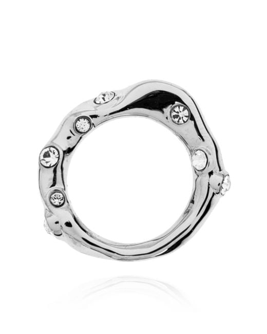 Dries Van Noten White Double-Band Ring