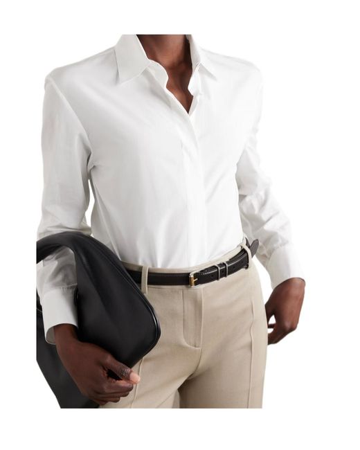 The Row White Leather Belt