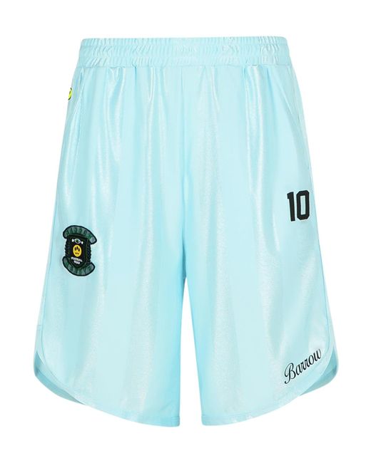 Barrow Blue Logo-Patch Shorts for men
