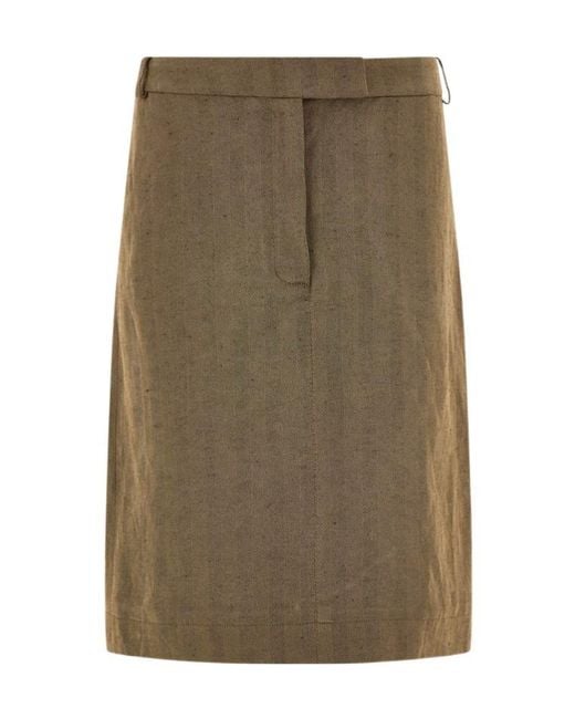Ferragamo Green Knee Length Skirt