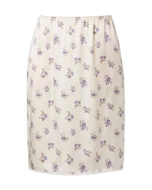 Dorothee Schumacher White Shiny Daydream Silk Satin Midi Skirt