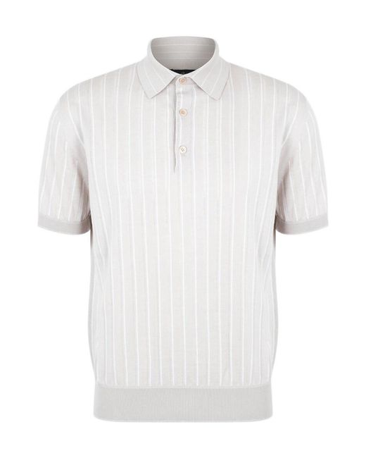 Brioni White Short-Sleeved Polo Shirt for men